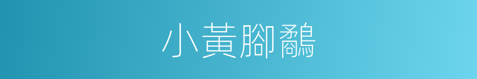 小黃腳鷸的同義詞