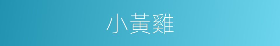 小黃雞的同義詞