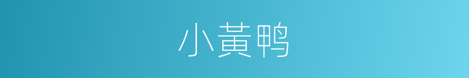 小黃鸭的同義詞