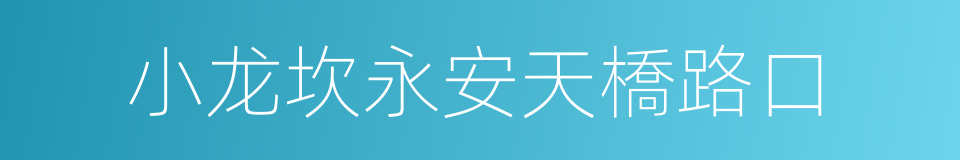 小龙坎永安天橋路口的同義詞