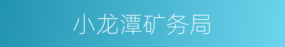 小龙潭矿务局的同义词