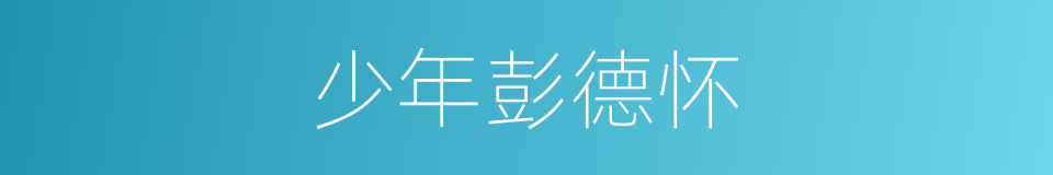 少年彭德怀的同义词