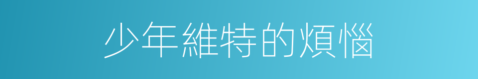 少年維特的煩惱的意思
