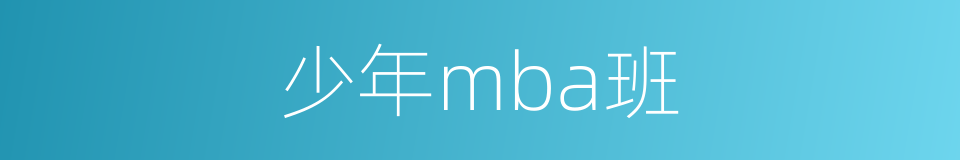 少年mba班的同义词
