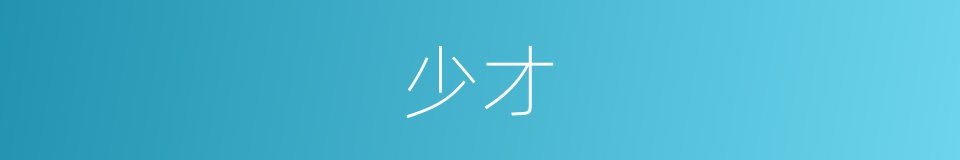 少才的意思