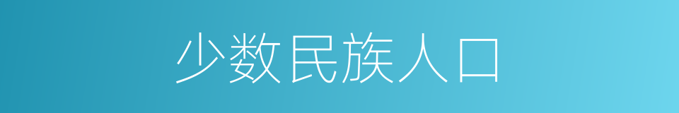 少数民族人口的同义词