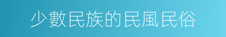 少數民族的民風民俗的同義詞