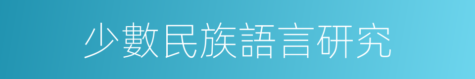 少數民族語言研究的同義詞