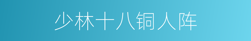 少林十八铜人阵的同义词