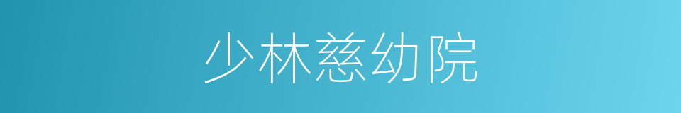 少林慈幼院的同义词