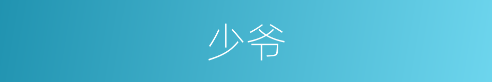 少爷的意思