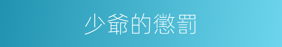 少爺的懲罰的同義詞