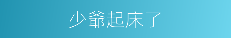 少爺起床了的同義詞