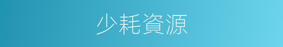 少耗資源的同義詞