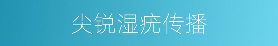 尖锐湿疣传播的同义词