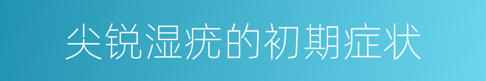 尖锐湿疣的初期症状的同义词