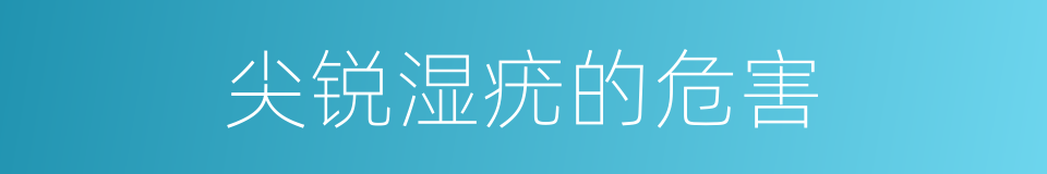 尖锐湿疣的危害的同义词
