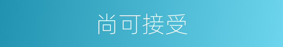 尚可接受的意思