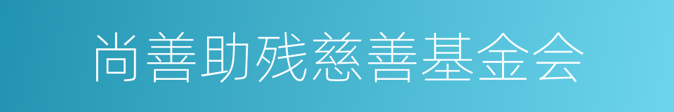 尚善助残慈善基金会的同义词