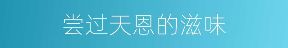 尝过天恩的滋味的同义词