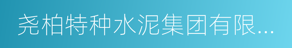 尧柏特种水泥集团有限公司的同义词