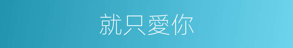 就只愛你的同義詞