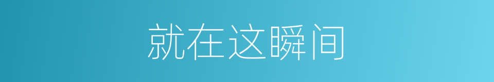 就在这瞬间的同义词