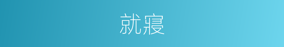 就寢的意思