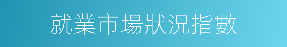 就業市場狀況指數的同義詞
