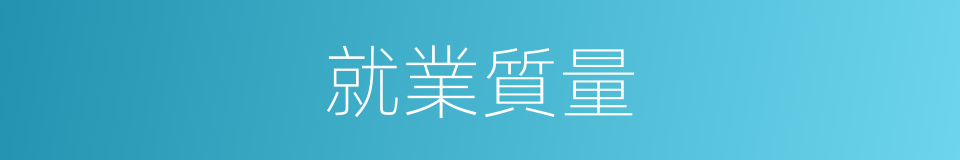 就業質量的同義詞