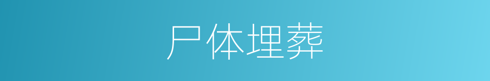 尸体埋葬的同义词