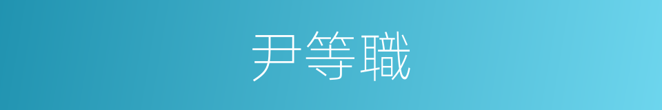 尹等職的同義詞