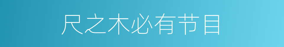 尺之木必有节目的意思