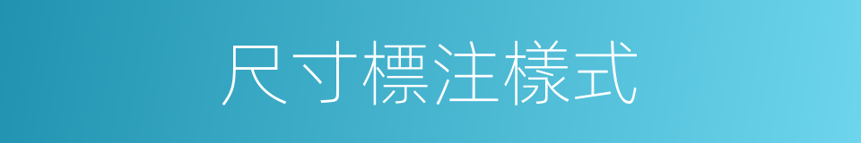尺寸標注樣式的同義詞