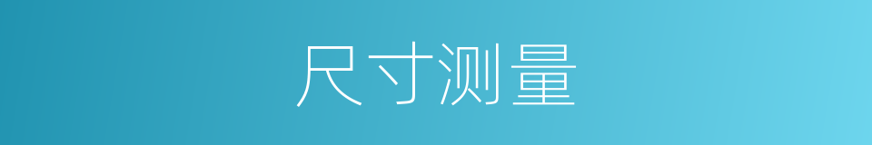 尺寸测量的同义词