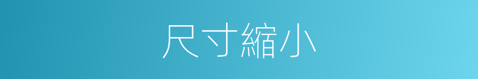 尺寸縮小的同義詞