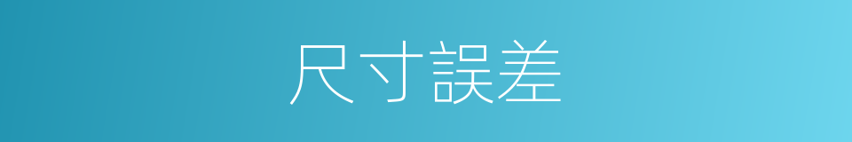 尺寸誤差的同義詞