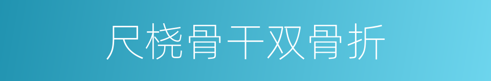 尺桡骨干双骨折的同义词