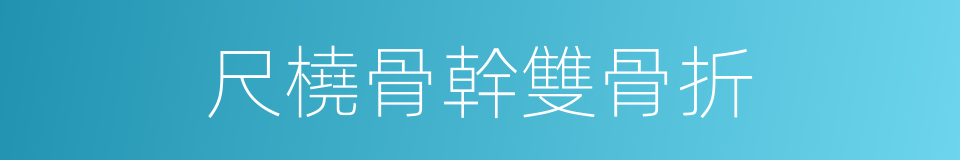 尺橈骨幹雙骨折的同義詞