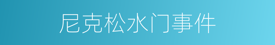 尼克松水门事件的同义词