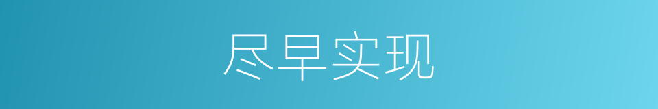 尽早实现的同义词