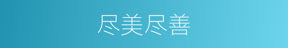 尽美尽善的意思