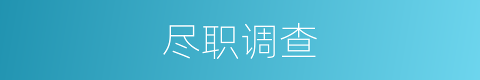 尽职调查的同义词