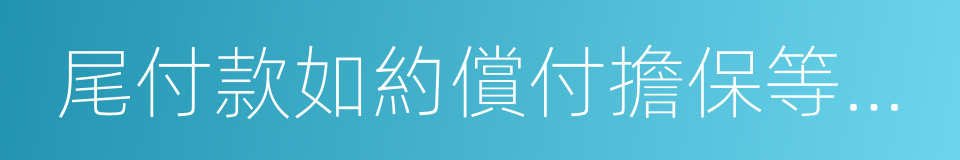 尾付款如約償付擔保等履約擔保業務的同義詞