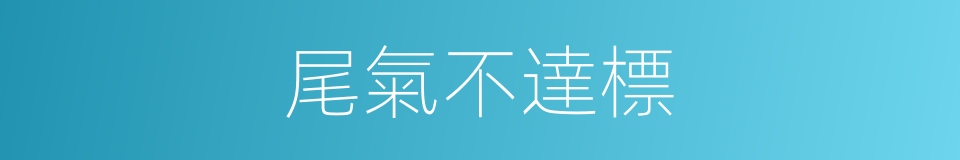 尾氣不達標的同義詞