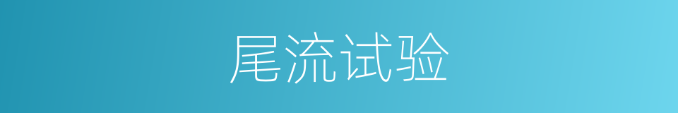 尾流试验的意思