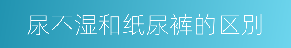 尿不湿和纸尿裤的区别的同义词