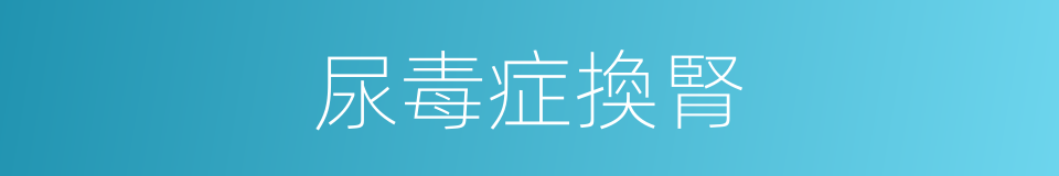 尿毒症換腎的同義詞
