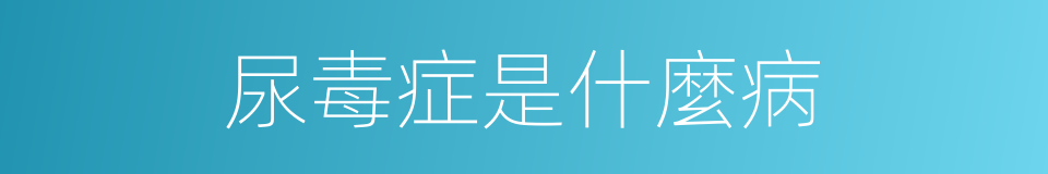 尿毒症是什麼病的同義詞