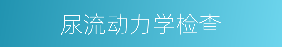 尿流动力学检查的同义词